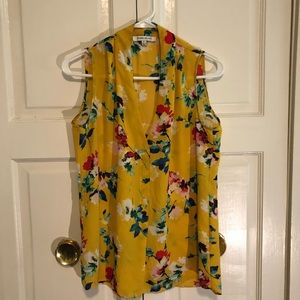 Vivid Floral Sleeveless Blouse